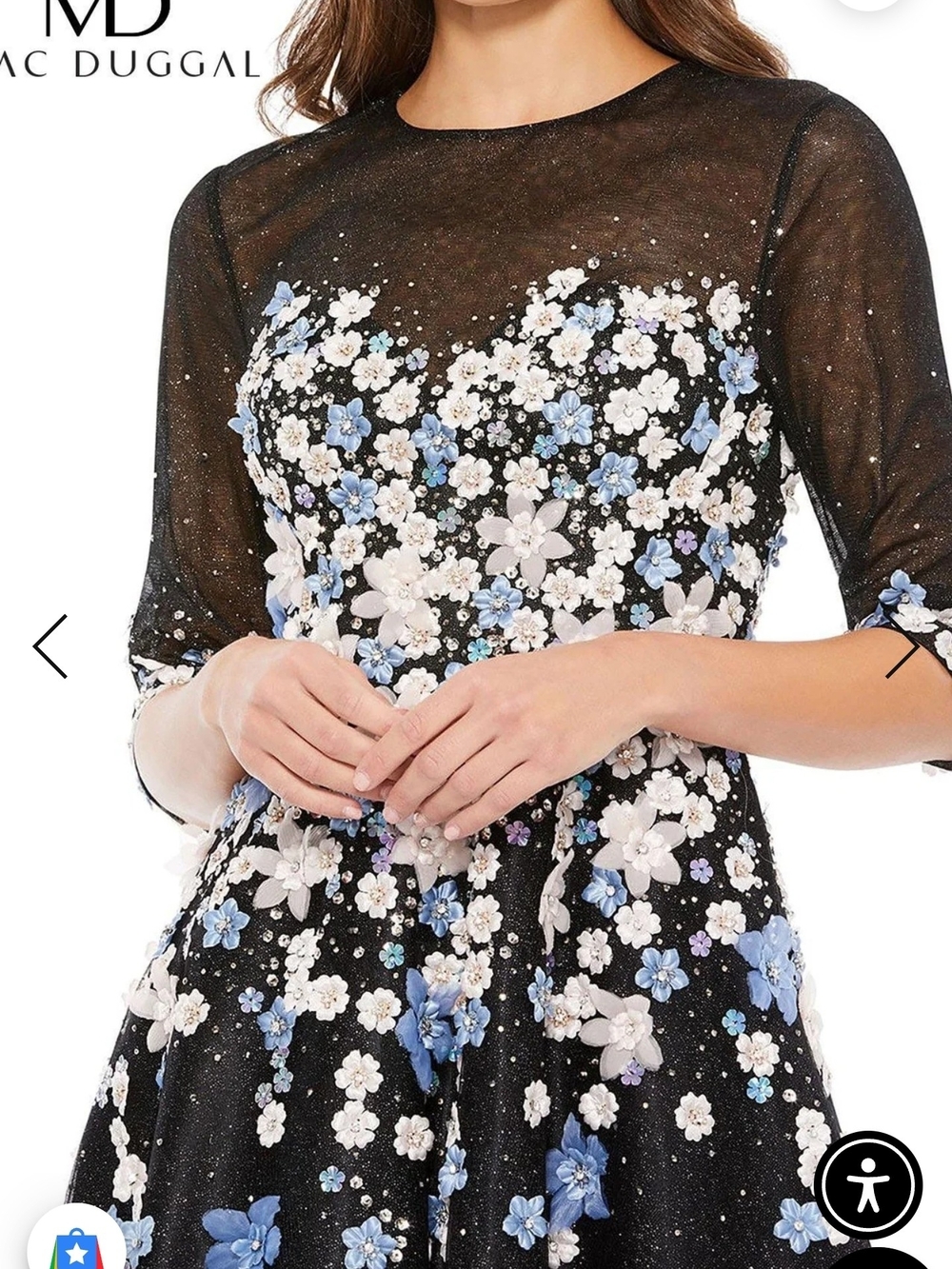 Mac Duggal - 11161 Tea Length Floral Appliqued Dress
mac duggal - Picture 3 of 3